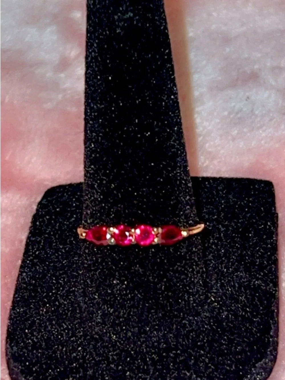 Lab Created Ruby gold tone